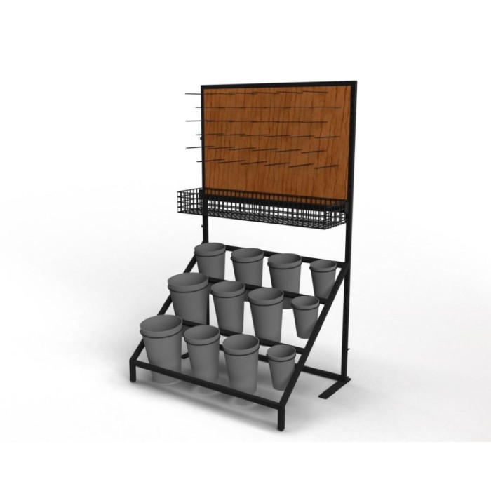 ESPOSITORE LEGNO-METALLO CON 1